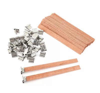 פתיל עץ לנר 13 סמ(10 יח) +תחתית אלמניום.