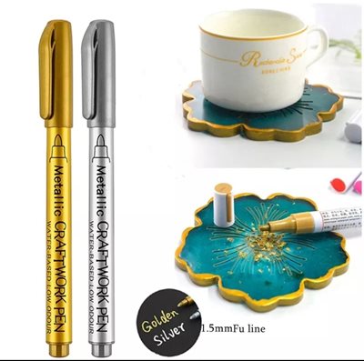 עט צבע כסף לסימון צדדי איפוקסי וסימון על ניילון עמיד.