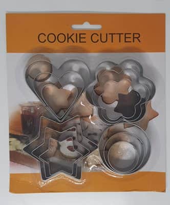 סט 12 חותכנים פרח לב עגול כוכב