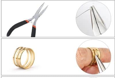 כלי להרכבת תכשיטים גם חיתוך חוטים מברזל +אצבעון להרחבת הללולאות של התכשיטים