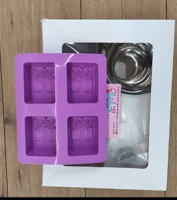 ערכה להכנת סבון זית מרובע עם הדפס עץ הזית