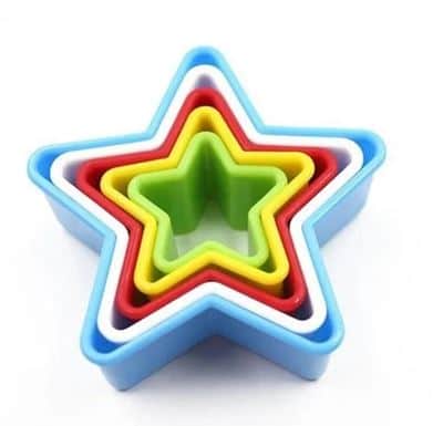 חותכן כוכב פלסטיק חמשה גדלים