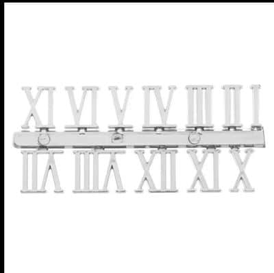 מספרים בשפה הלטינית (ליצירת שעון קיר )בצבע כסף