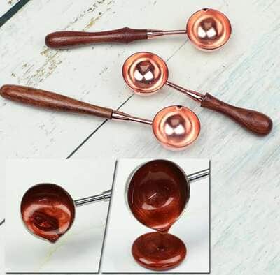 כפית נחושת להמסת שעווה לחתימה