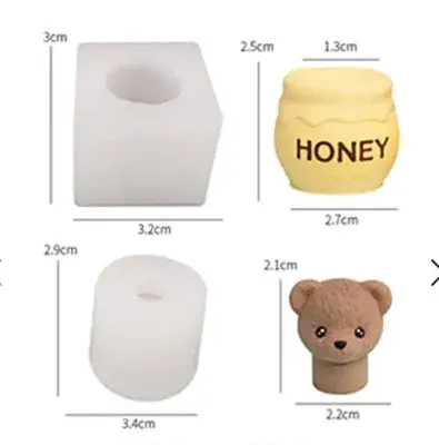 סיליקון דב +צנצנת דבש סט תבניות