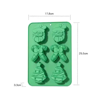 סיליקון סנטה קלאוס +עץ=מקל חג המולד