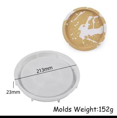 תבנית סיליקון עגול מגש עם שוליים דגם12.